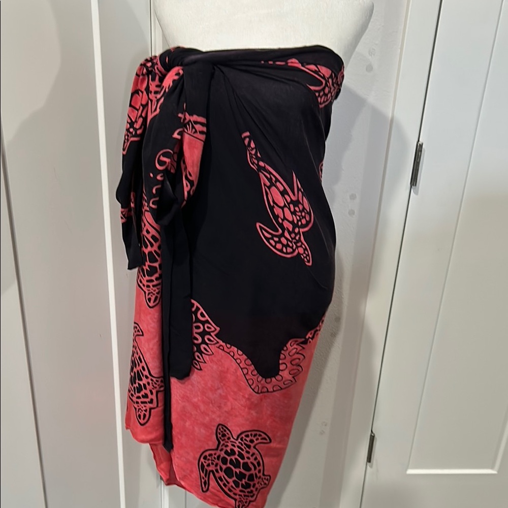 Black and Pink Turtle Beach cover-up, dress skirt, summer vacation cruise